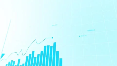 Dynamic animated presentation of market trends, showing upward and downward  Stock Footage 281442326