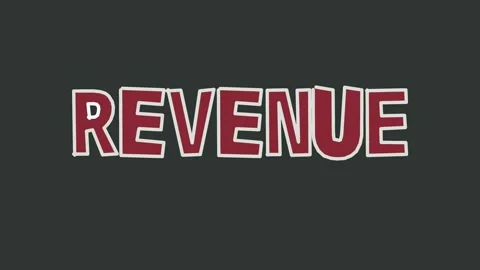 Dynamic animated revenue text with a stop-motion Video stock 314704252