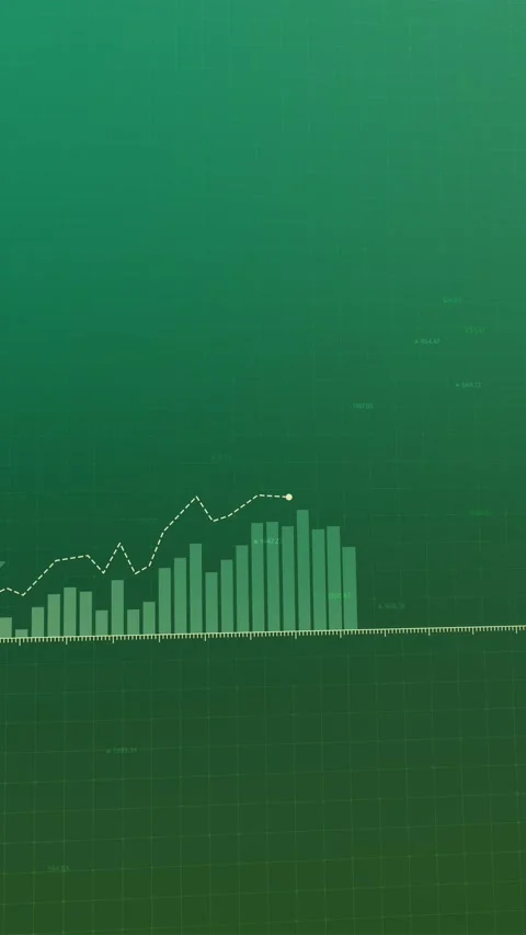 Dynamic animated visual of upward trending market graphs, showing increasing  Video stock 285783116