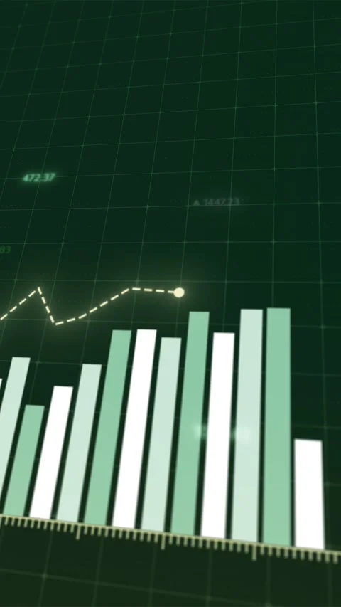 Dynamic animated visualization of upmarket trends, ascending profit charts Stock Footage 285783103
