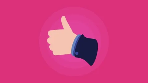 A dynamic animation of an approval hand gesture, showing a thumbs up sign o.. Stock Footage 333547408