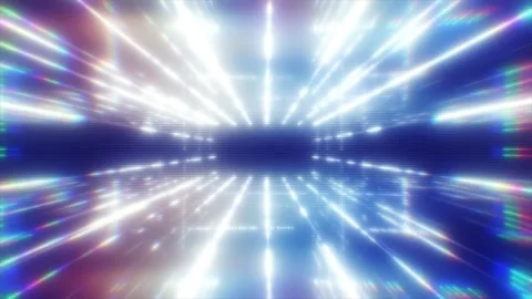 Dynamic animation of bright blue and white light beams Vidéo 332889884