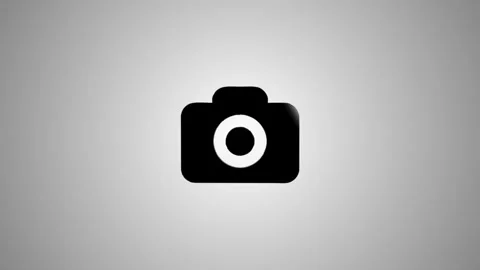 Dynamic animation of camera icon on a gradient background with metallic ref.. Stock Footage 346490853