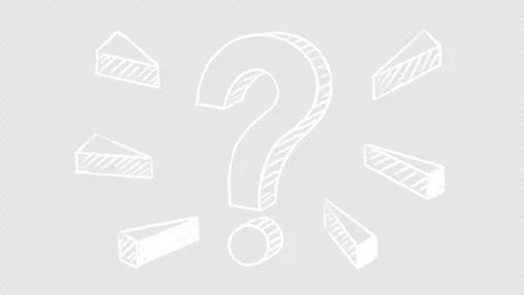 Dynamic animation of a chalk-drawn question mark appearing from above Stock Footage 313755554