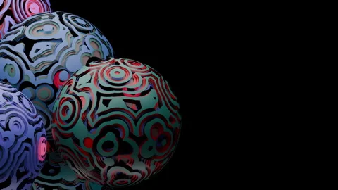 Dynamic  animation of colored balls. Color gradient animation with cutout ef Stock Footage 327612586