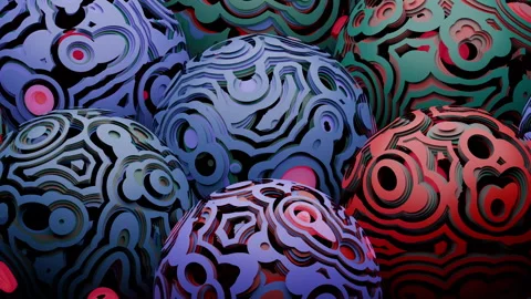Dynamic animation of colored balls. Color gradient animation with cutout eff Stock Footage 327612853