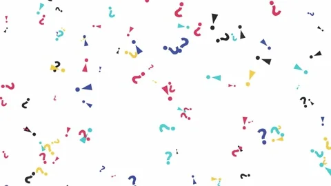 Dynamic animation of colorful question and exclamation marks scattering acr.. Stock-Footage 341758235