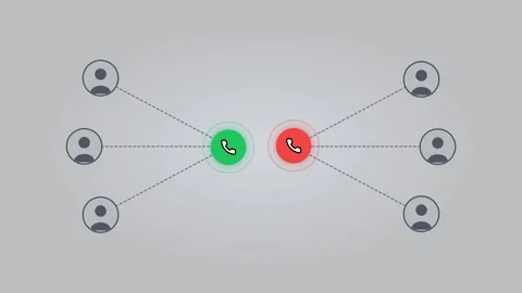 Dynamic animation of customer support network and call connections. 4K Stock Footage 345495156