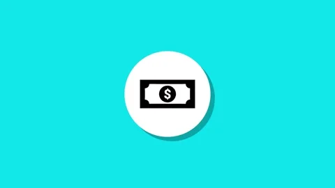 A dynamic animation of a dollar bill icon appearing on a white circle again.. Stock Footage 329272639