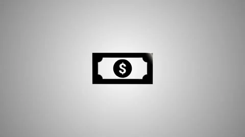 A dynamic animation of a dollar bill icon transforming from a 3d isometric .. Vidéo 346491044