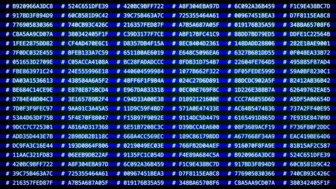 Dynamic animation of endless numbers scrolling with glow, glitch effects Stock Footage 248055748