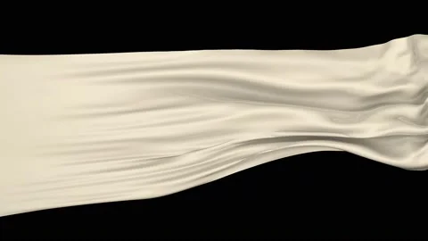 Dynamic animation of fabric on a black background. Fabric cream color. Stock Footage 203818770