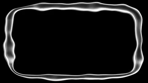 Dynamic animation features a smooth chrome border engulfing a black background Stock Footage 308157415