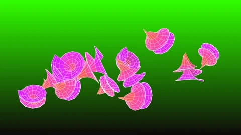 A dynamic animation featuring a swarm of wireframe Stock Footage 337859102