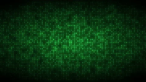 Dynamic animation of flashing binary digits particles pattern. Seamless loop  스톡 동영상 223962298