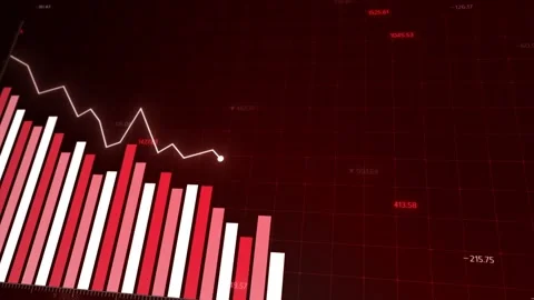 Dynamic animation of fluctuating market trends, animated charts Stock Footage 281442003