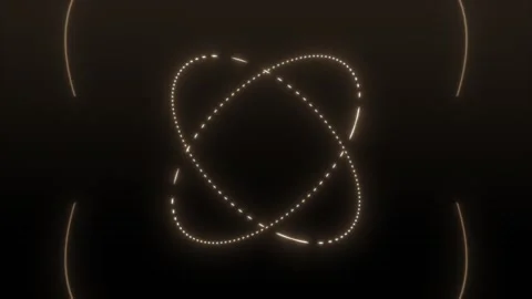 Dynamic animation of glowing geometric patterns in a dark setting Stock Footage 300438928