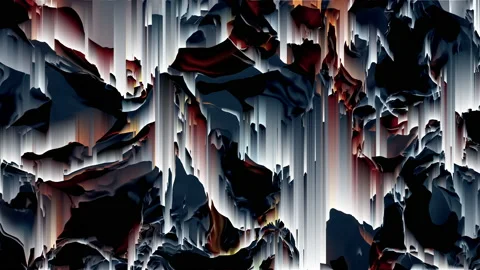 Dynamic animation in holographic colour with pixel sorting effect Stock Footage 173442582