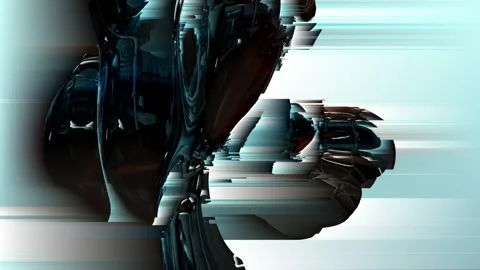 Dynamic animation in holographic colour with pixel sorting effect Stock Footage 178661433
