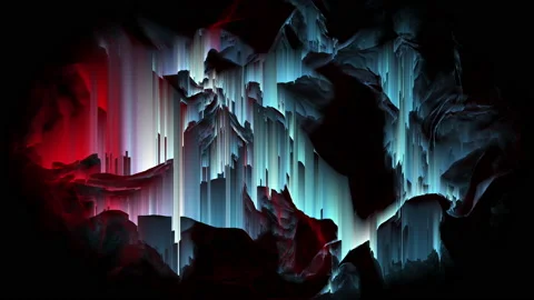 Dynamic animation in holographic colour with pixel sorting effect Stock Footage 178664272
