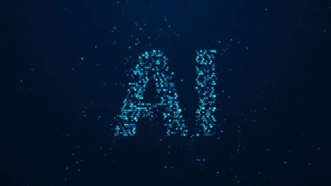 Dynamic animation of making shape of AI letters from square elements Stock Footage 311977908