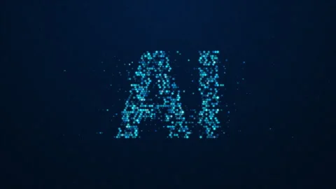 Dynamic animation of making shape of AI letters from hexagon elements Stock Footage 320227280