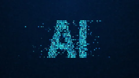 Dynamic animation of making shape of AI letters from hexagon elements Stock Footage 322526984