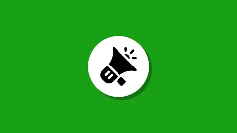 A dynamic animation of a megaphone icon appearing on a white circle against.. Stock Footage 327762593