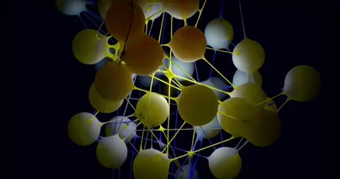 A dynamic animation of a molecular network with interconnected nodes and links Stock Footage 325034965