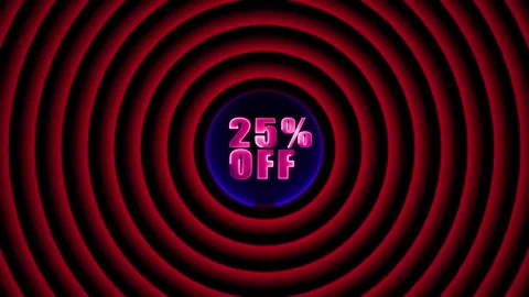 A dynamic animation promoting a "25% Off Discount, 25 percent off 3d letter.. Stock Footage 311377225
