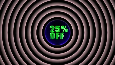 A dynamic animation promoting a "25% Off Discount, 25 percent off 3d letter.. Stock Footage 311377229