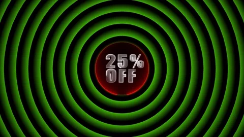 A dynamic animation promoting a "25% Off Discount, 25 percent off 3d letter.. Stock Footage 311377230