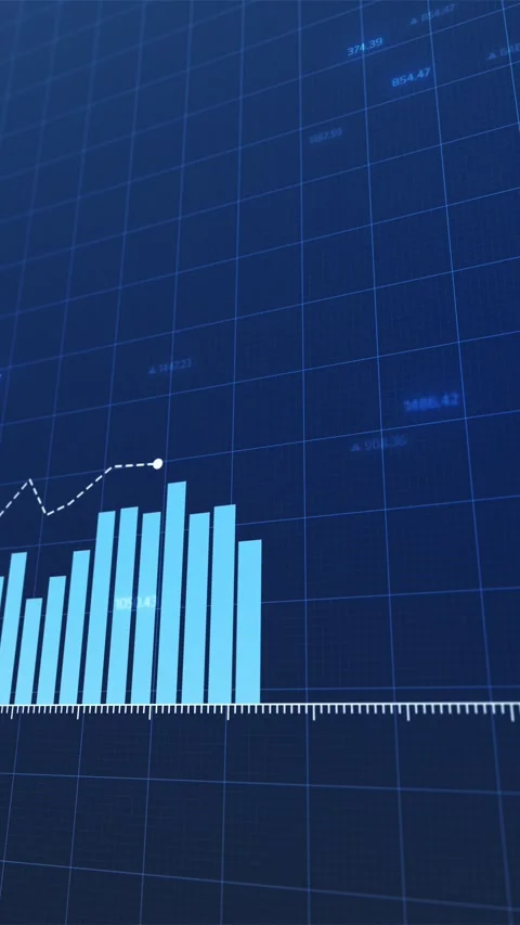 Dynamic animation showcasing fluctuating market upward and downward trends Stock Footage 285509396