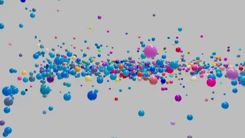 Dynamic animation of spheres of different colors moving randomly in space cre Stock Footage 228851403