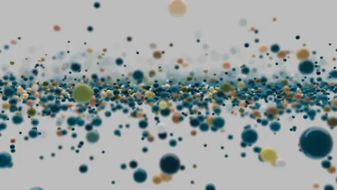 Dynamic animation of spheres of different colors moving randomly in space cre Video stock 228851744