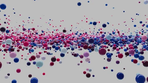 Dynamic animation of spheres of different colors moving randomly in space cre Stock-Footage 228851967