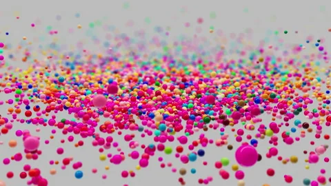 Dynamic animation of spheres of different colors moving randomly in space cre Video stock 228852367