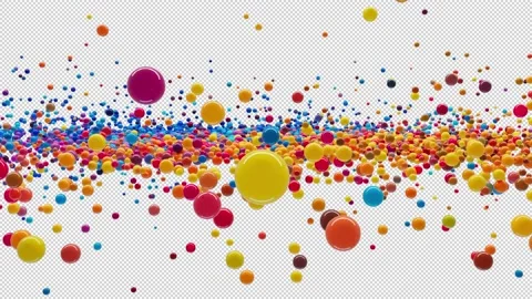 Dynamic animation of spheres of different colors moving randomly in space cre Stock-Footage 228859575
