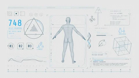 Dynamic animation on the theme of studying the human genome. Video stock 236665206