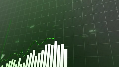 Dynamic animation of upward and downward market trends, animated bar charts a Stock Footage 281441644