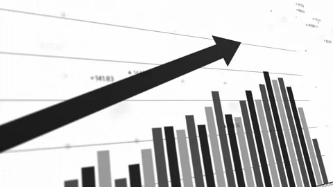 Dynamic animation of upward and downward market trends, animated charts Stock Footage 281442312
