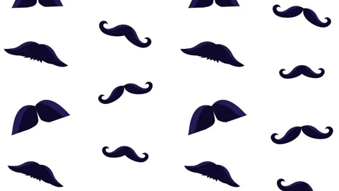 A dynamic animation of various mustache styles moving and rotating against .. 스톡 동영상 334158865