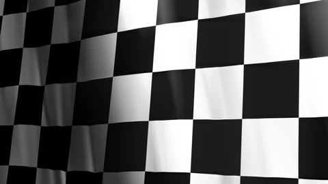 Dynamic Animation of a Waving Checkered Racing Flag Stock Footage 286198965