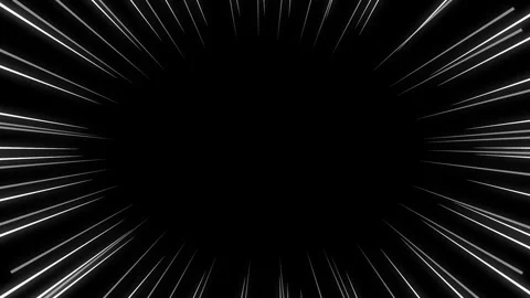 Dynamic anime style speed lines radial motion effect on black background Stock Footage 333374029