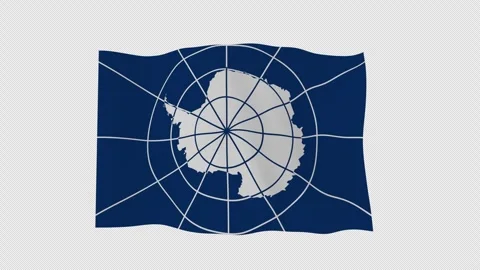 Dynamic Antarctica National Flag Fluttering Isolated Motion Stockbeeldmateriaal 342393105