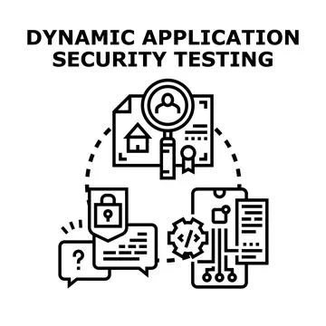 Dynamic application security testing process for cybersecurity 스톡 일러스트