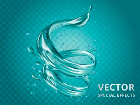 Dynamic aqua elements Illustrazione stock