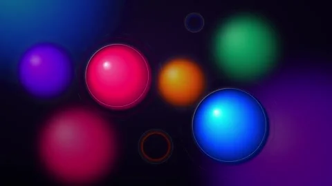 Dynamic arrangement of brightly colored spheres with glowing outlines abstr.. 動画素材 336365089