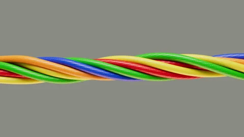 Dynamic Arrangement of Red, Yellow, Green and Blue Cords Stock-Footage 311840960