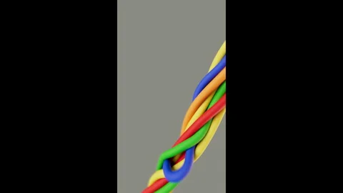 Dynamic Arrangement of Red, Yellow, Green and Blue Cords Stock-Footage 311842159